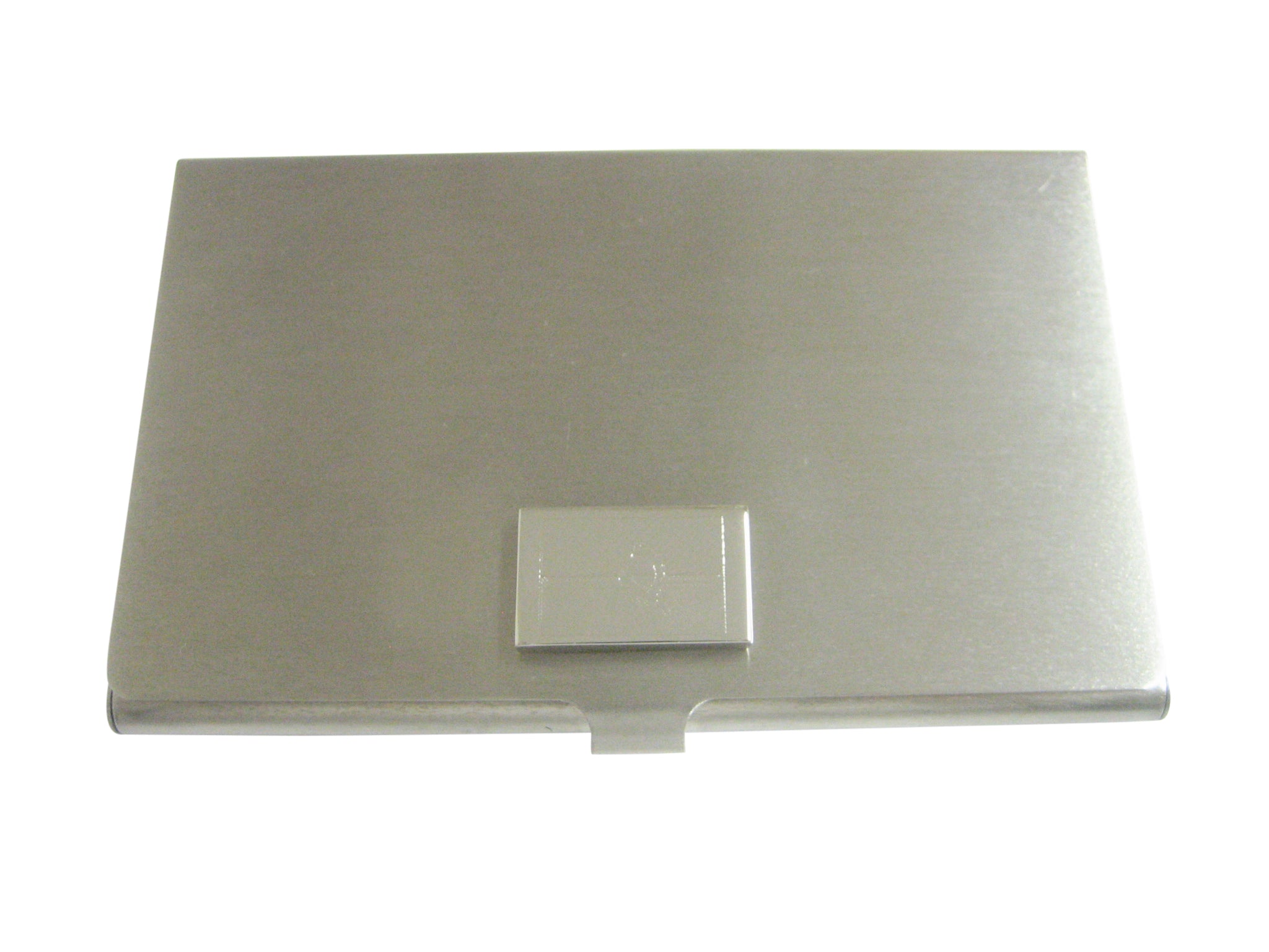 Silver Toned Etched Angola Flag Pendant Business Card Holder