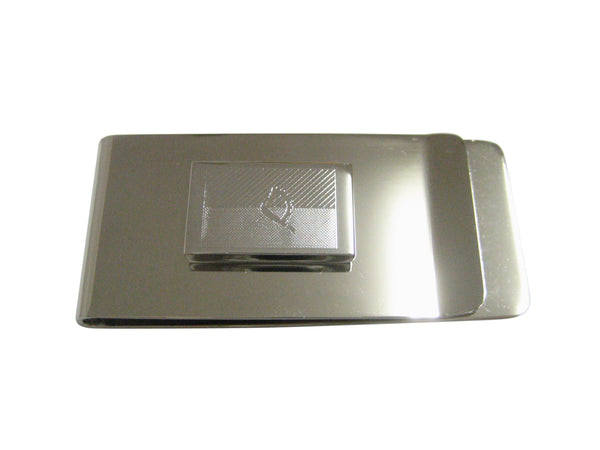 Silver Toned Etched Angola Flag Pendant Money Clip