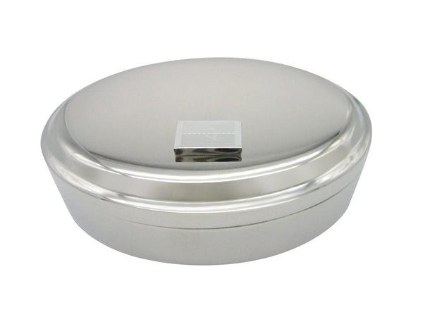 Silver Toned Etched Angola Flag Pendant Oval Trinket Jewelry Box