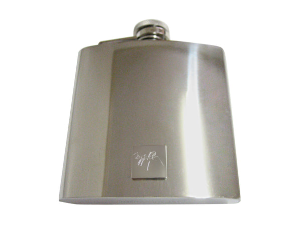 Silver Toned Etched Ant Bug Insect 6 Oz. Stainless Steel Flask