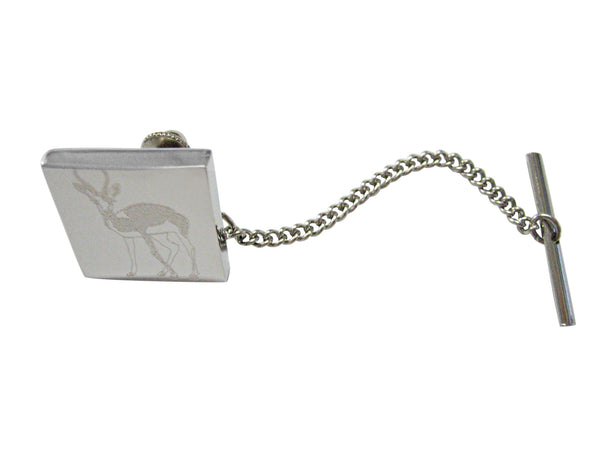 Silver Toned Etched Antelope Tie Tack