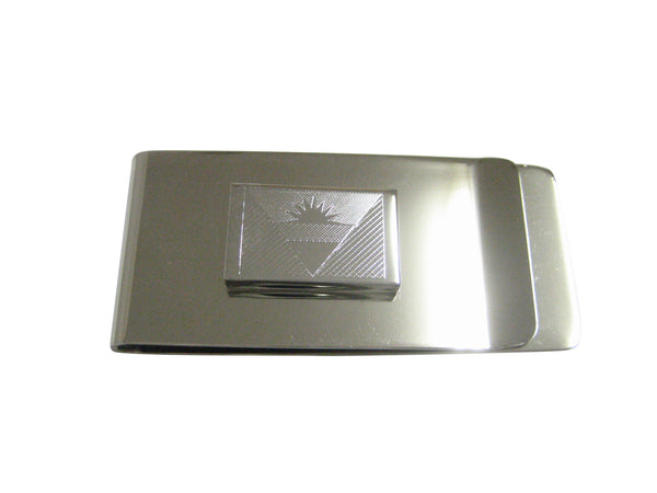 Silver Toned Etched Antigua and Barbuda Flag Pendant Money Clip