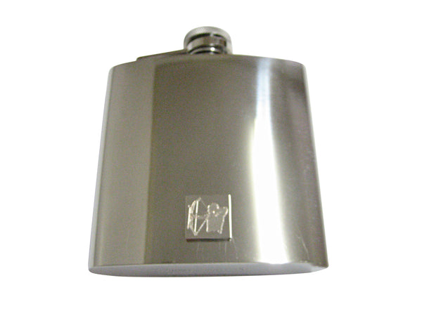 Silver Toned Etched Archer 6oz Flask