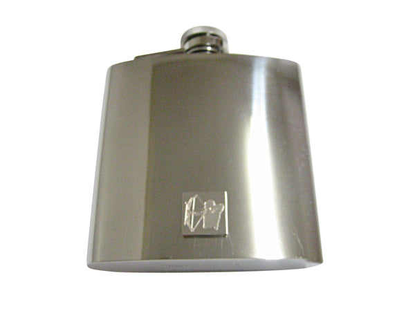 Silver Toned Etched Archer 6 Oz. Stainless Steel Flask