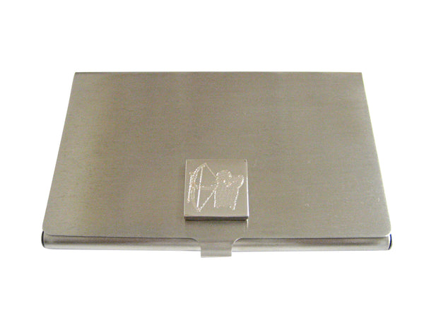 Silver Toned Etched Archer Business Card Holder