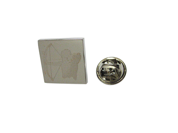 Silver Toned Etched Archer Lapel Pin