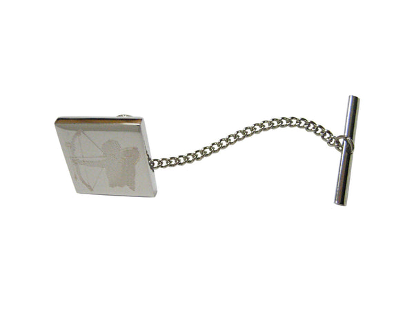 Silver Toned Etched Archer Tie Tack