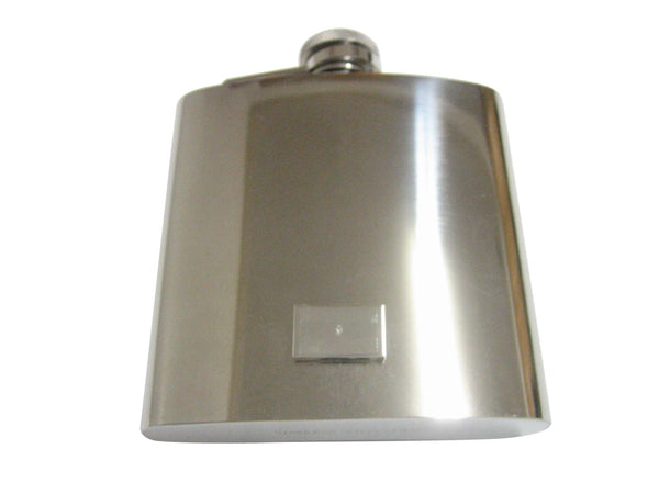 Silver Toned Etched Argentina Flag Pendant 6 Oz. Stainless Steel Flask