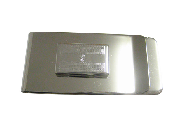Silver Toned Etched Argentina Flag Pendant Money Clip
