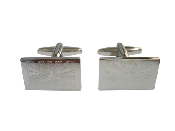 Silver Toned Etched Arizona State Flag Cufflinks