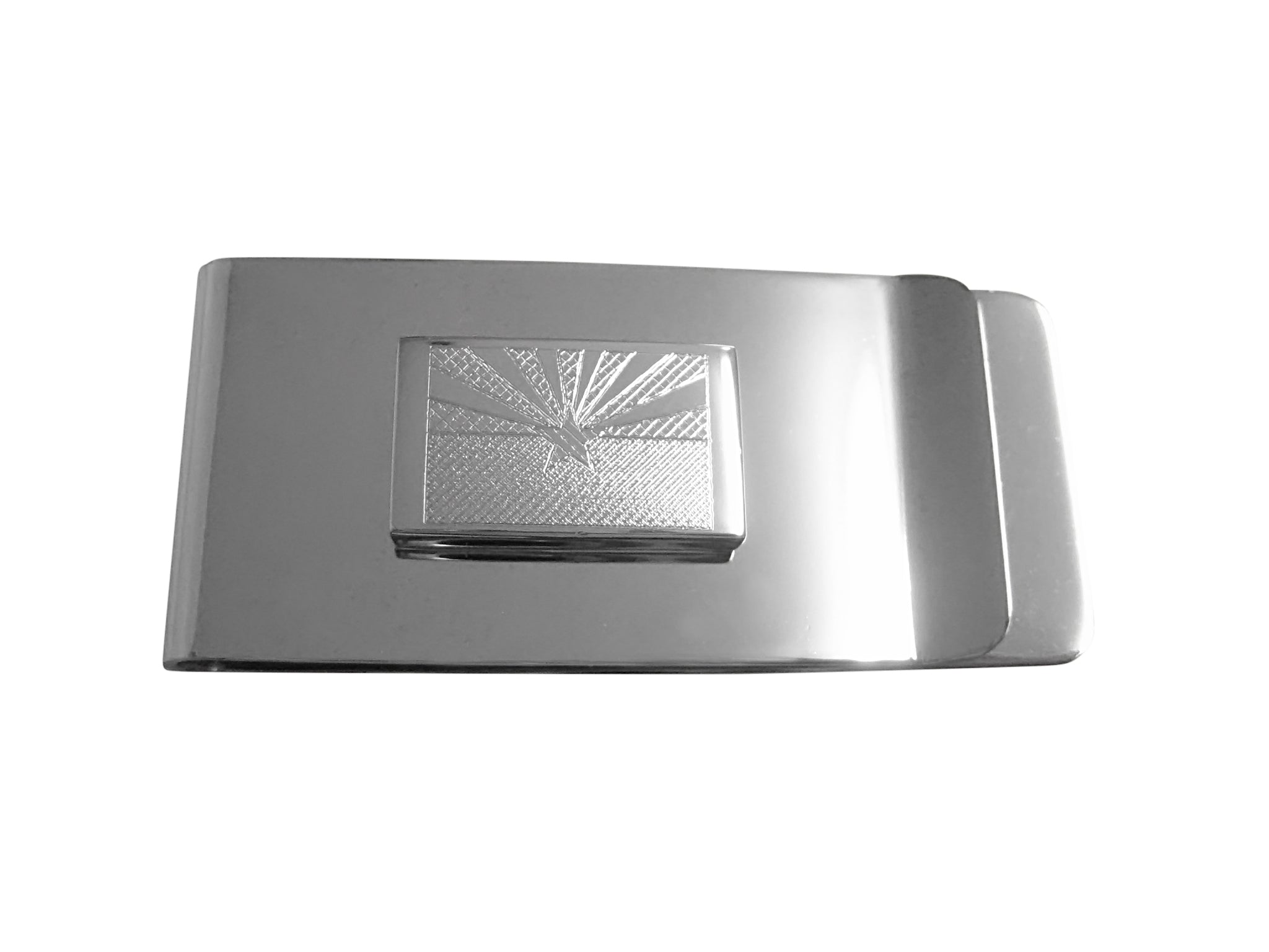 Silver Toned Etched Arizona State Flag Money Clip