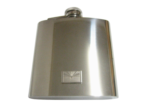 Silver Toned Etched Arizona State Flag Pendant 6oz Flask