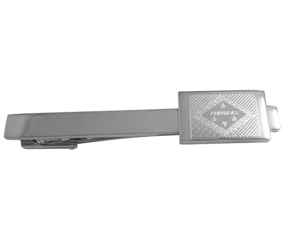 Silver Toned Etched Arkansas State Flag Square Tie Clip