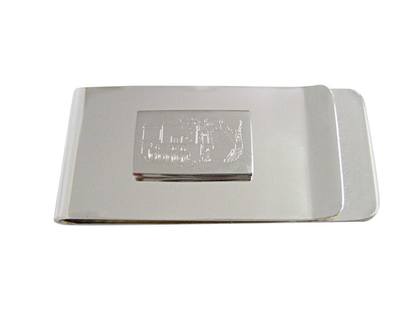 Silver Toned Etched Armored Vehicle Money Clip