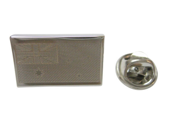 Silver Toned Etched Australia Flag Lapel Pin