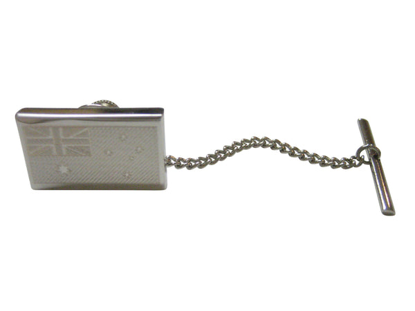 Silver Toned Etched Australia Flag Tie Tack