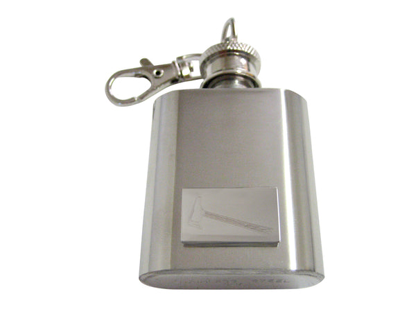 Silver Toned Etched Axe 1oz Keychain Flask
