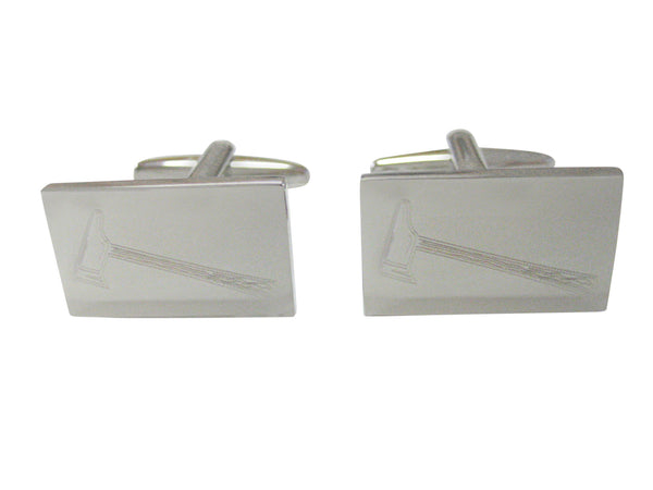 Silver Toned Etched Axe Cufflinks