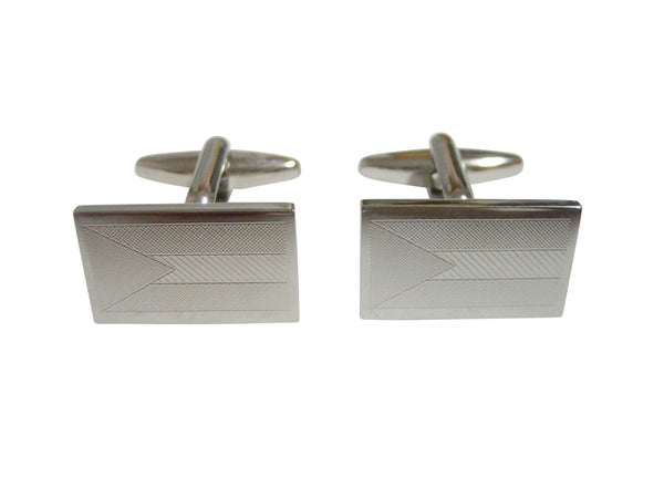 Silver Toned Etched Bahamas Flag Cufflinks