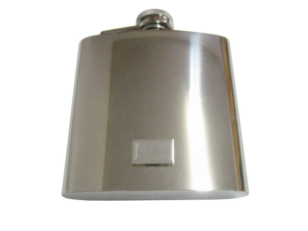 Silver Toned Etched Bahamas Flag Pendant 6 Oz. Stainless Steel Flask