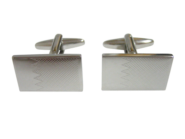 Silver Toned Etched Bahrain Flag Cufflinks
