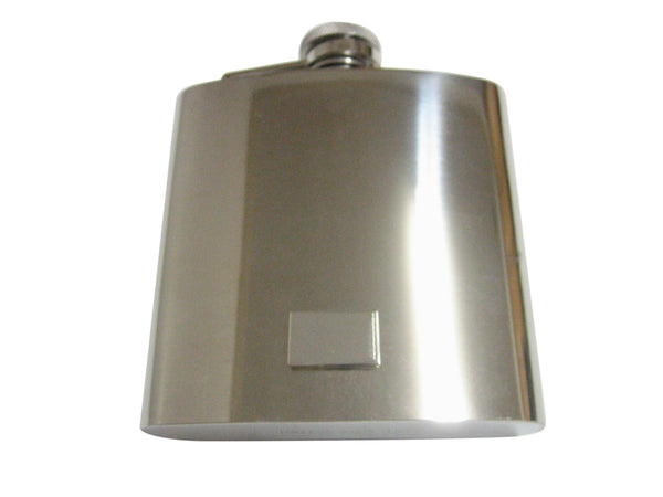 Silver Toned Etched Bahrain Flag Pendant 6 Oz. Stainless Steel Flask