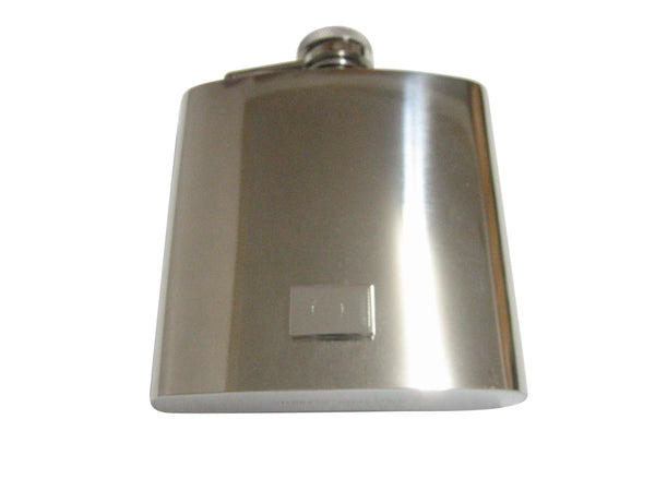 Silver Toned Etched Bangladesh Flag Pendant 6 Oz. Stainless Steel Flask