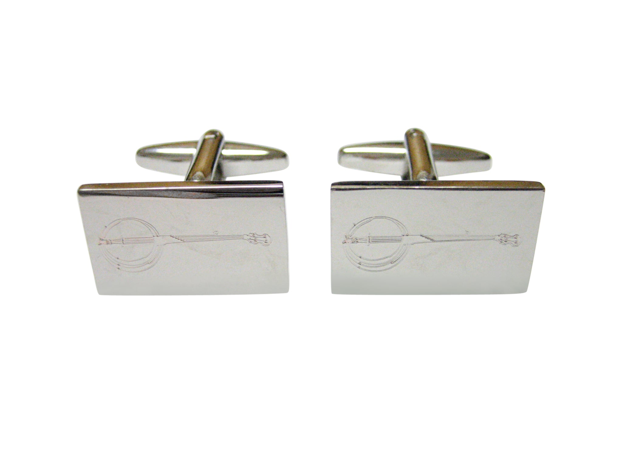 Silver Toned Banjo Cufflinks