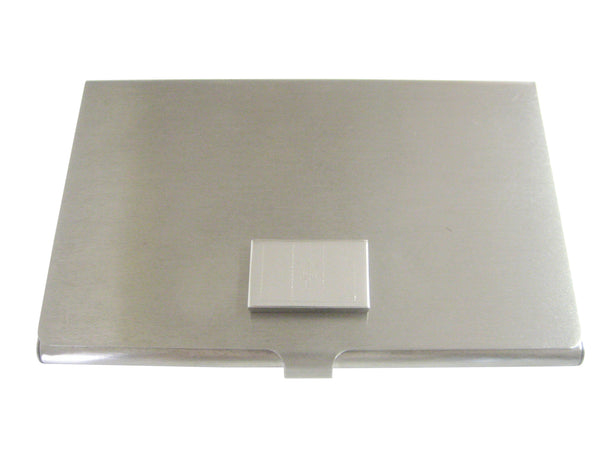 Silver Toned Etched Barbados Flag Business Card Holder