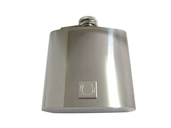Silver Toned Etched Baseball 6 Oz. Stainless Steel Flask