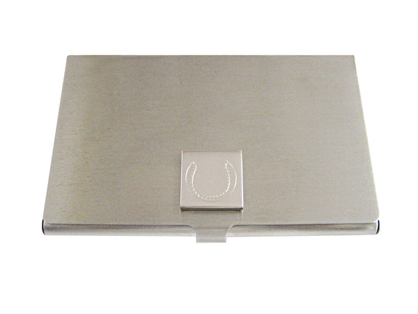 Silver Toned Etched Baseball Business Card Holder