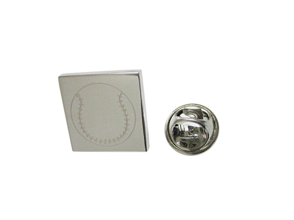 Silver Toned Etched Baseball Lapel Pin