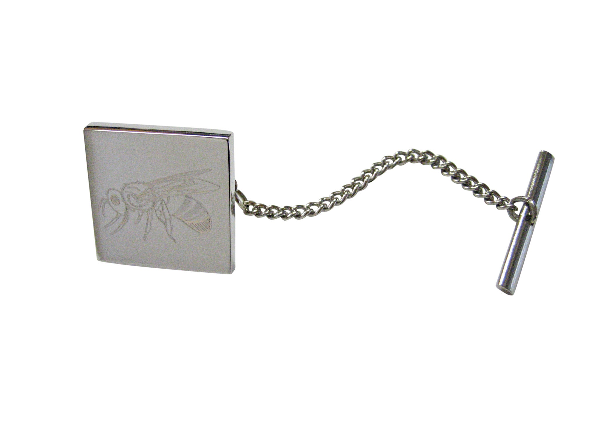 Silver Toned Etched Bee Tie Tack