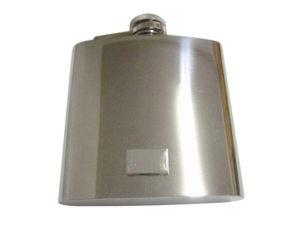 Silver Toned Etched Belarus Flag 6 Oz. Stainless Steel Flask