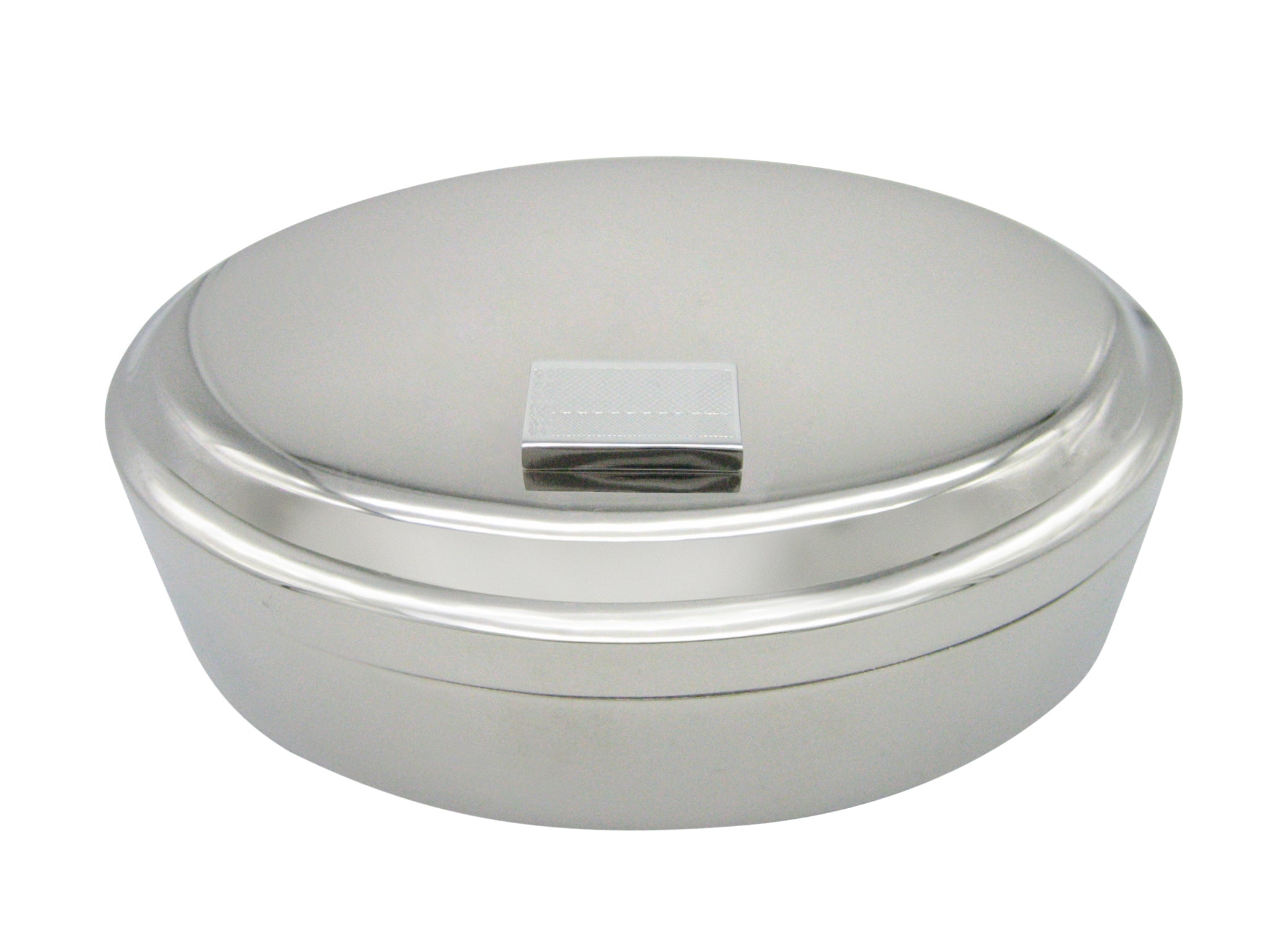 Silver Toned Etched Belarus Flag Oval Trinket Jewelry Box