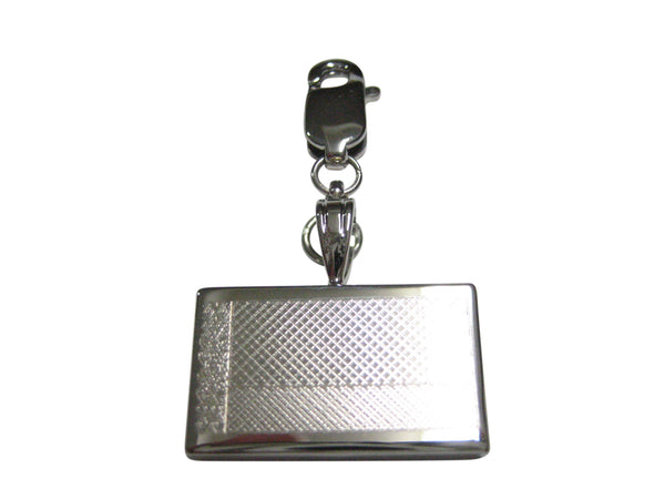 Silver Toned Etched Belarus Flag Pendant Zipper Pull Charm