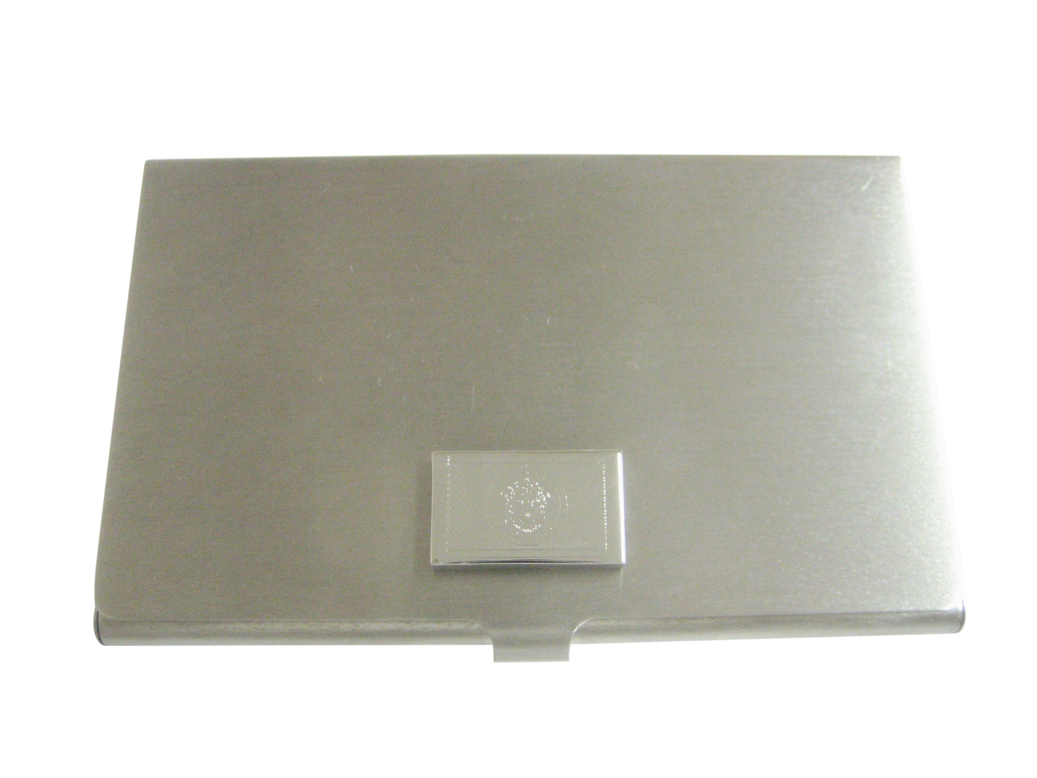 Silver Toned Etched Belize Flag Pendant Business Card Holder