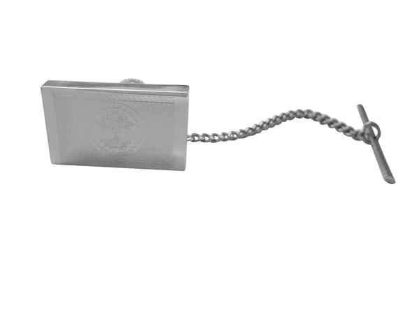Silver Toned Etched Belize Flag Tie Tack