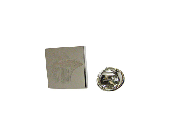 Silver Toned Etched Betta Fish Lapel Pin