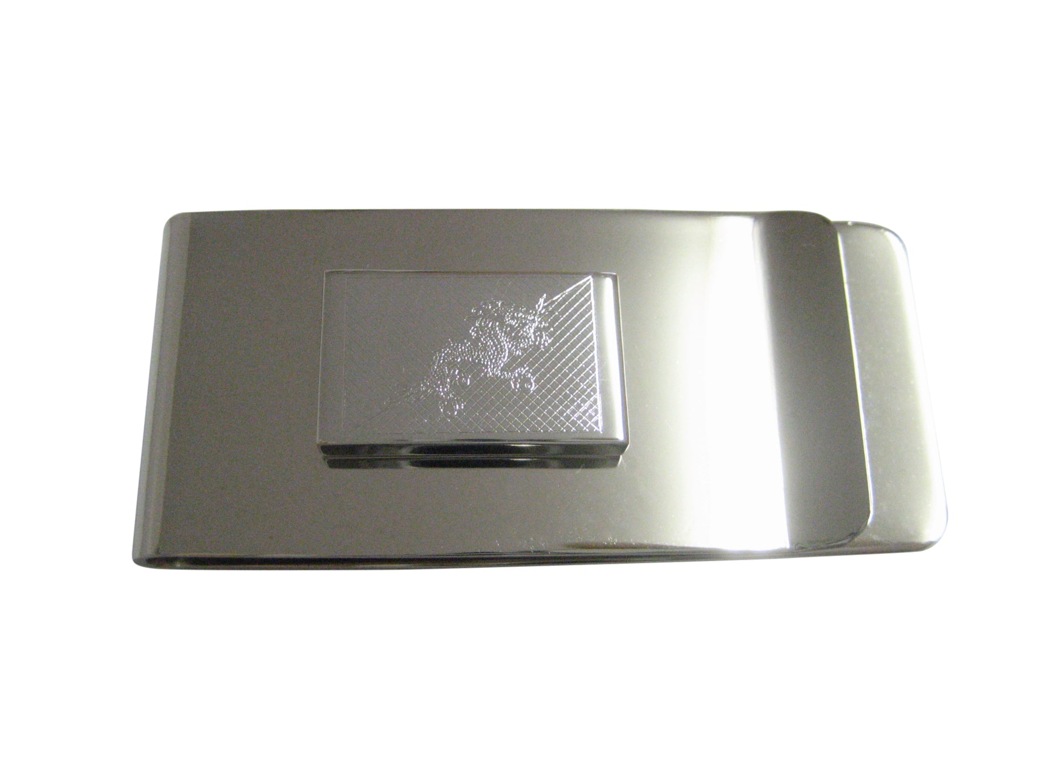 Silver Toned Etched Bhutan Flag Pendant Money Clip