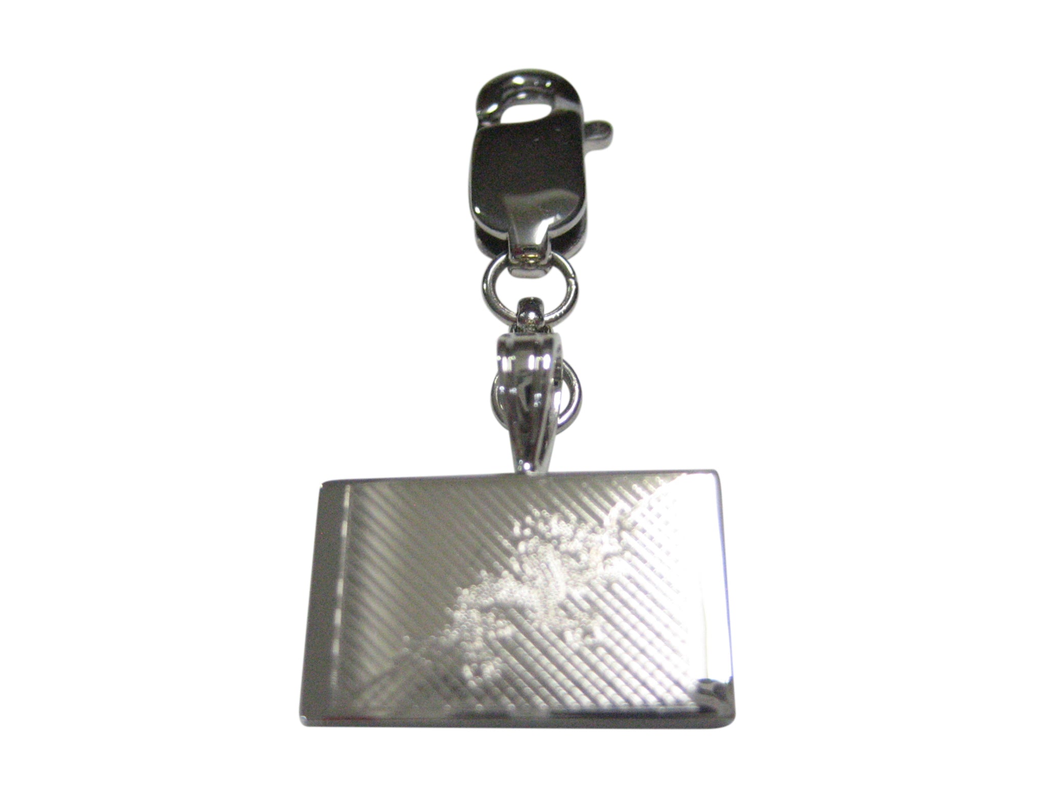 Silver Toned Etched Bhutan Flag Pendant Zipper Pull Charm