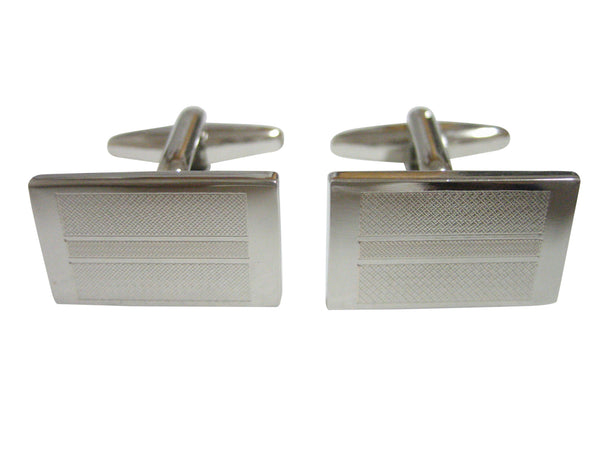 Silver Toned Etched Botswana Flag Cufflinks
