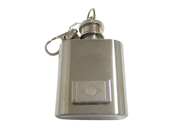Silver Toned Etched Brazil Flag 1 Oz. Stainless Steel Key Chain Flask