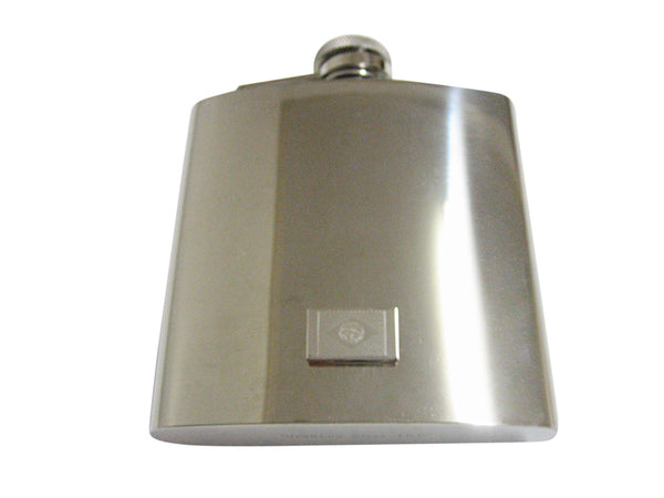 Silver Toned Etched Brazil Flag 6 Oz. Stainless Steel Flask