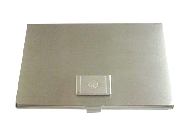 Silver Toned Etched Brazil Flag Business Card Holder