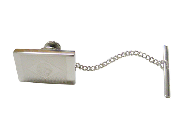 Silver Toned Etched Brazil Flag Pendant Tie Tack
