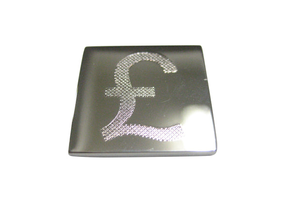 Silver Toned Etched British Pound Sterling Currency Sign Magnet