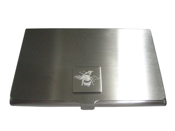 Silver Toned Etched Bumble Bee Business Card Holder