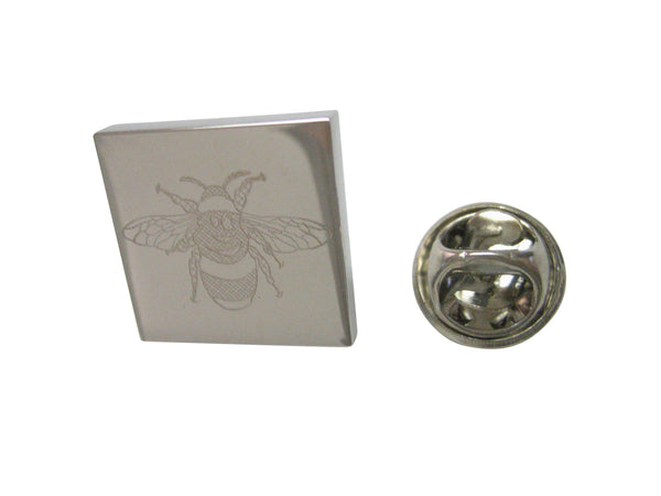 Silver Toned Etched Bumble Bee Lapel Pin