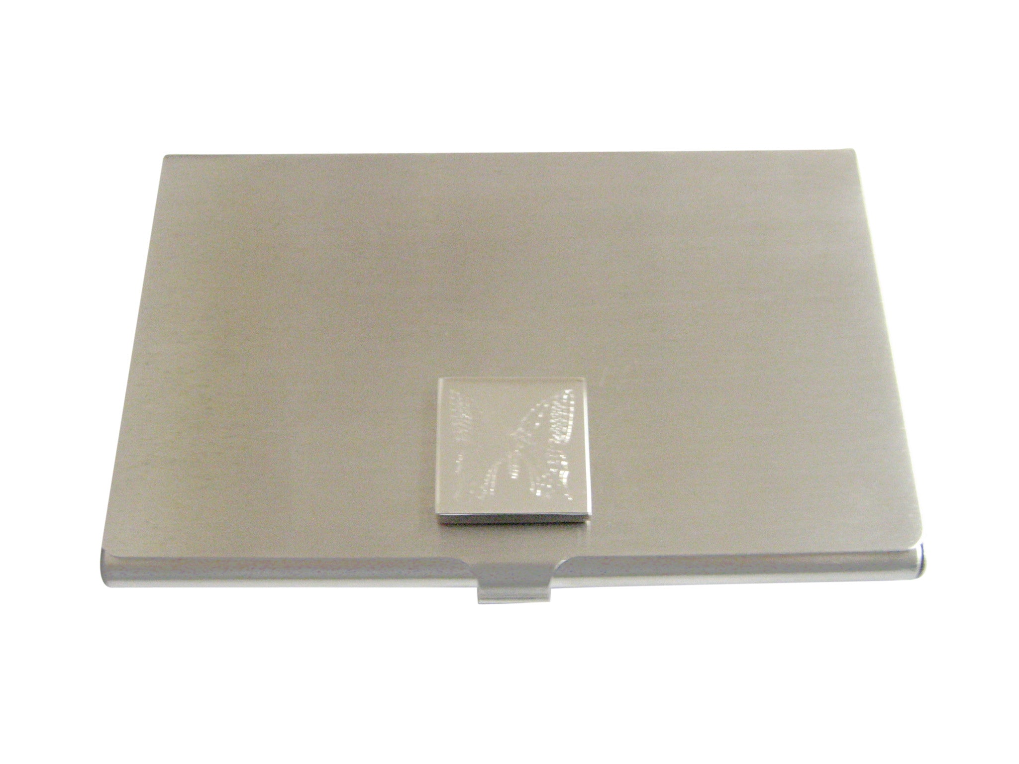 Silver Toned Etched Butterfly Bug Business Card Holder